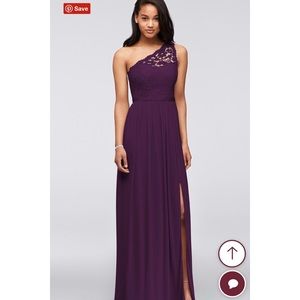 Long One Shoulder Lace Dress